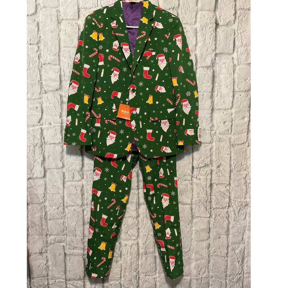 OppoSuits Green Holiday Patterned Suit - image 1